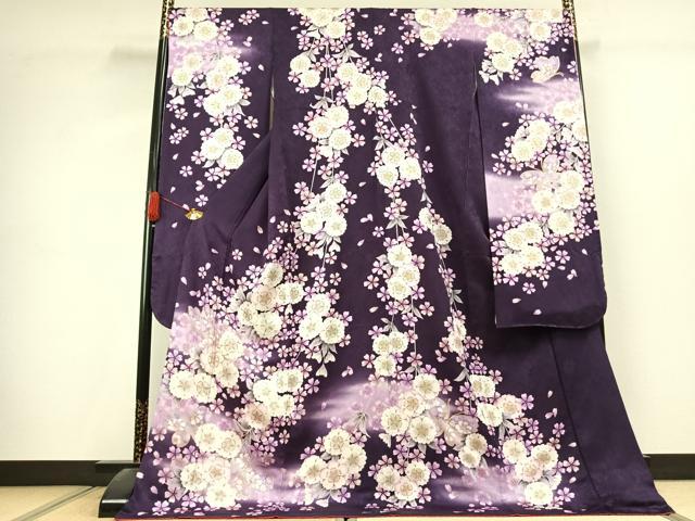 平和屋着物●豪華振袖 駒刺繍 花蝶文 暈し染め 金彩 正絹 逸品 AABK1639fy