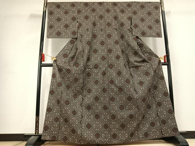 平和屋着物●本場大島紬 龍郷絣 正絹 逸品 AABK1643fy