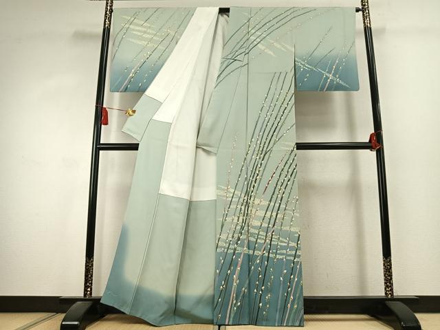 平和屋着物●本加賀友禅作家 瀬野幾久代 訪問着 枝蕾 暈し染め 正絹 逸品 AABK1645fy