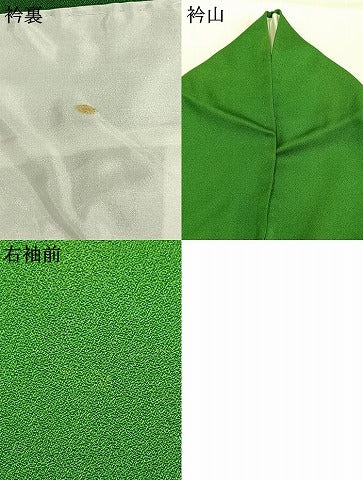 平和屋着物●色留訪問着 手描き 栗鼠 鶸萌黄色 正絹 逸品 AABK1649fy