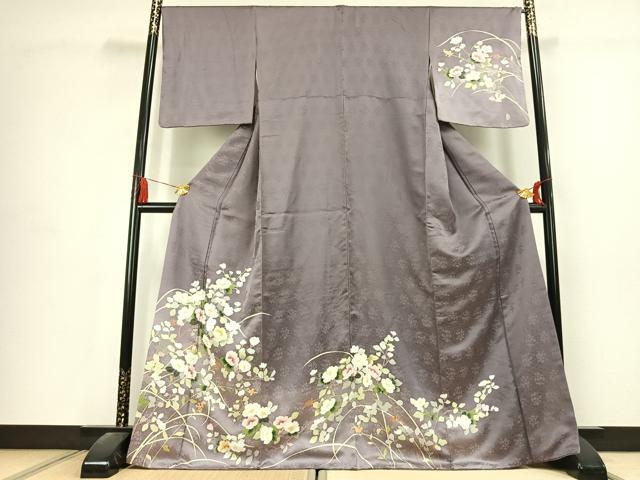 平和屋着物●訪問着 友禅 枝花文 暈し染め 正絹 逸品 AABK1656fy