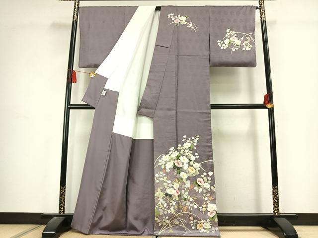 平和屋着物●訪問着 友禅 枝花文 暈し染め 正絹 逸品 AABK1656fy