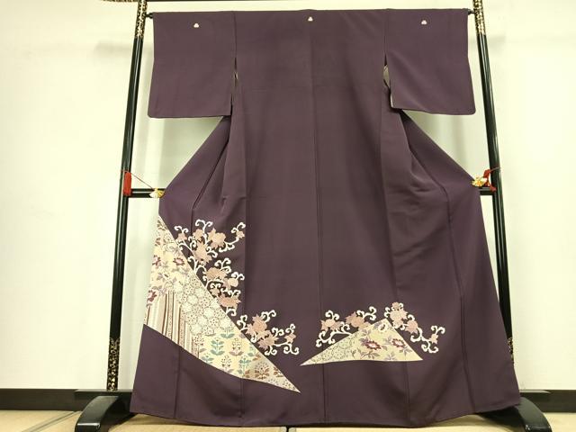 平和屋着物●豪華色留袖 花唐草文 正絹 逸品 AABK1658fy