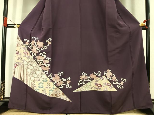 平和屋着物●豪華色留袖 花唐草文 正絹 逸品 AABK1658fy