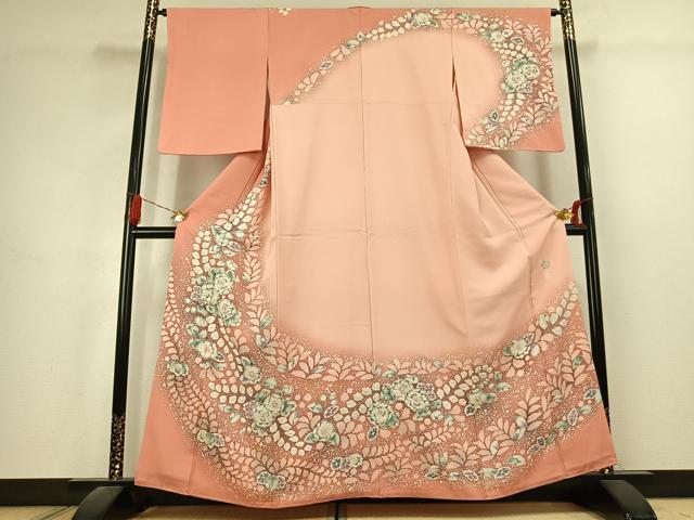 平和屋着物●越後十日町の一流染匠 桐屋・翠山工房 訪問着 絞り 辻が花 暈し染め やまと誂製 正絹 逸品 AABK1662fy
