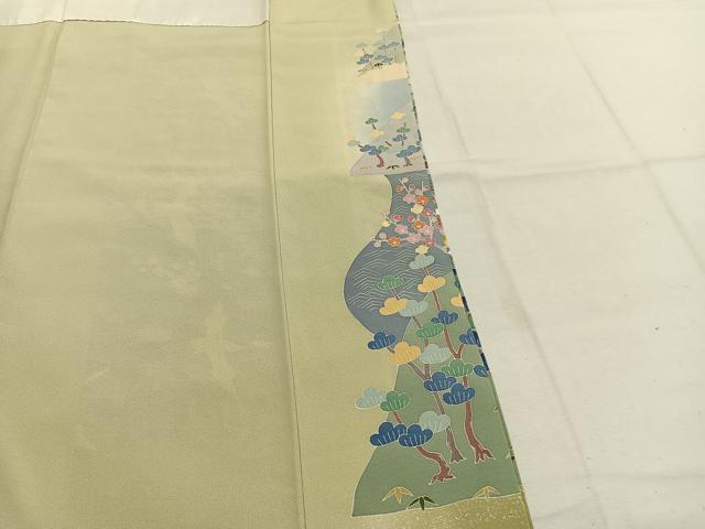 平和屋着物●訪問着 友禅 作家物 松竹梅 飛鳥文 暈し染め 正絹 逸品 AABK1668fy