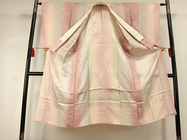 平和屋着物●長襦袢 無双仕立て 草花地紋 暈し染め 正絹 逸品 未使用 AABK1671fy