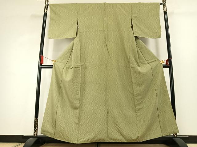 平和屋着物●上質な小紋 縞 正絹 逸品 AABK1673fy
