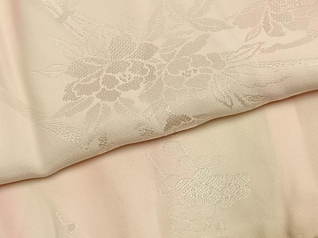 平和屋着物●振袖用長襦袢 袷 草花地紋 暈し染め 半衿刺繍 正絹 逸品 AABK1674fy