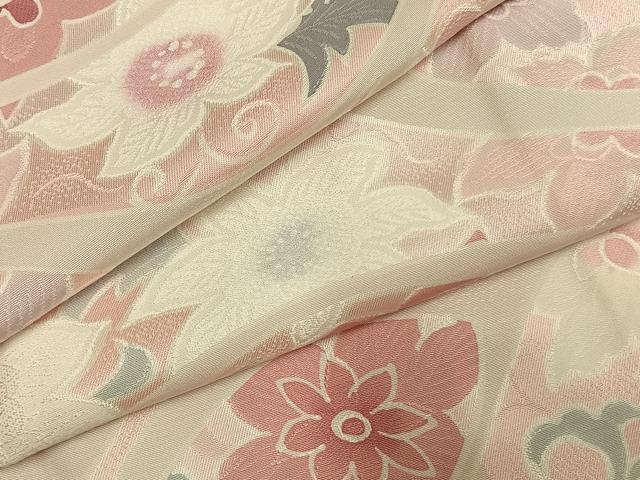 平和屋着物●上質な小紋 草花文 正絹 逸品 AABK1680fy