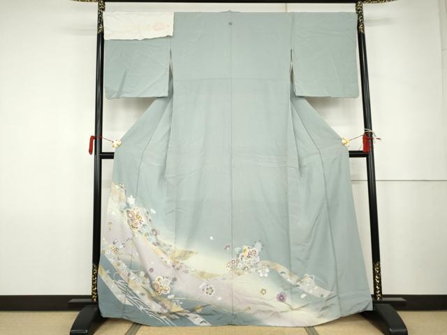 平和屋着物●豪華色留袖 蔓帯花文 暈し染め 金銀彩 丹後ちりめん 反端付き 正絹 逸品 AABK1712cs