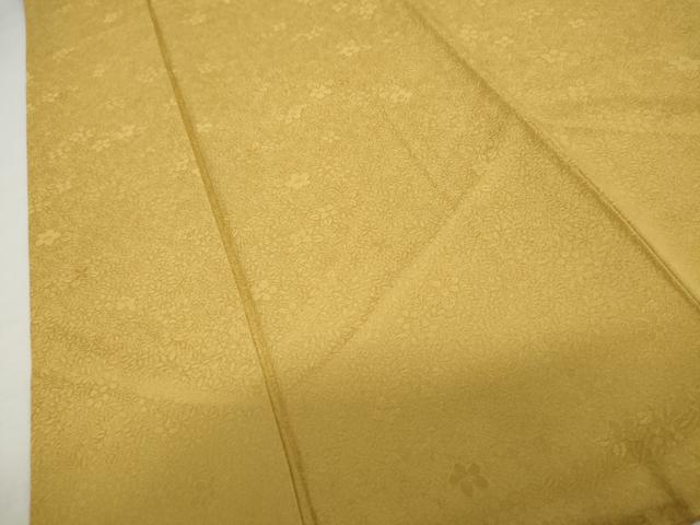 平和屋着物●上質な色無地 草花地紋 玉蜀黍色 正絹 逸品 AABK1715cs