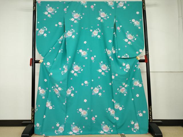平和屋着物●小振袖 二尺袖 舞桜 玩具 暈し染め 洗える着物 AABK1720cs