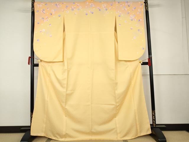 平和屋着物●小振袖 二尺袖 舞桜 暈し染め 洗える着物 AABK1724cs