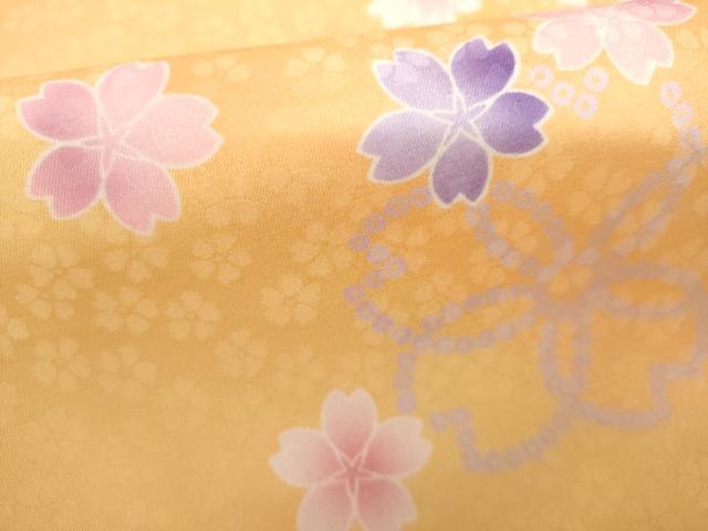 平和屋着物●小振袖 二尺袖 舞桜 暈し染め 洗える着物 AABK1724cs