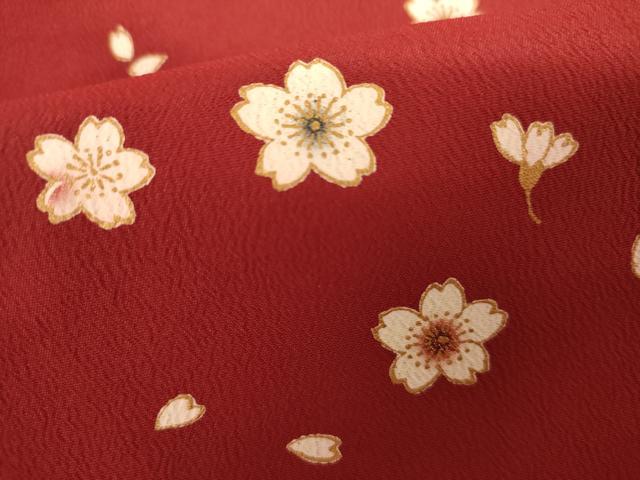 平和屋着物●小振袖 二尺袖 舞桜 金彩 洗える着物 AABK1728cs