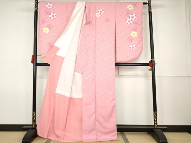 平和屋着物●小振袖 二尺袖 舞桜 金彩 洗える着物 AABK1729cs