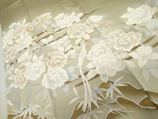 平和屋着物●豪華色留袖 駒刺繍 鳳凰草花文 暈し染め 正絹 逸品 AABK1736cs