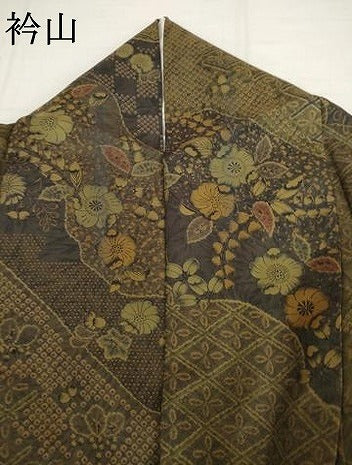平和屋着物●本場大島紬 染大島 辻が花 正絹 逸品 AABK1747cs