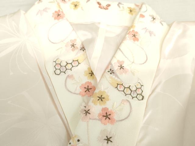 平和屋着物●豪華振袖・長襦袢(無双仕立て)セット 草花文 薔薇 バラ 暈し染め 金彩 ロング丈 半衿刺繍 正絹 逸品 AABK1749cs