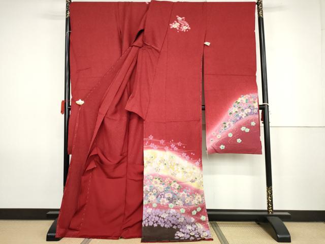 平和屋着物●豪華振袖 草花文 暈し染め 金彩 金通し地 仮絵羽 逸品 未使用 AABK1754cs
