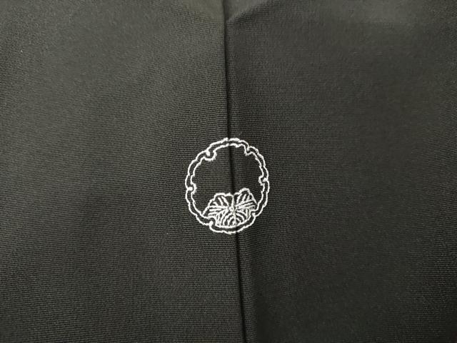 平和屋着物●京の名門 友禅 染の北川 訪問着 刺繍 斜縞 暈し染め 黒地 金糸 金彩 反端付き 正絹 逸品 AABK1763cs