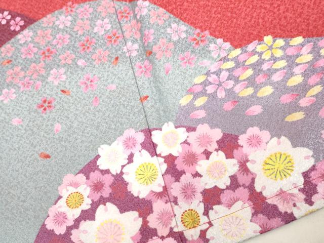 平和屋着物●小振袖 二尺袖 舞桜 洗える着物 AABK1783cs