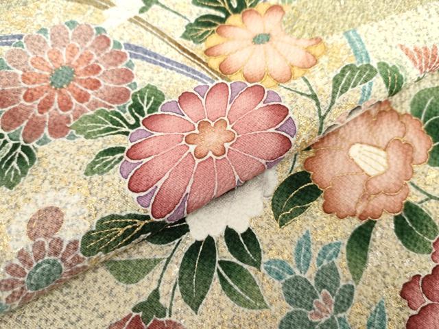 平和屋着物●訪問着 吉祥草花文 金銀彩 正絹 逸品 AABK1786cs