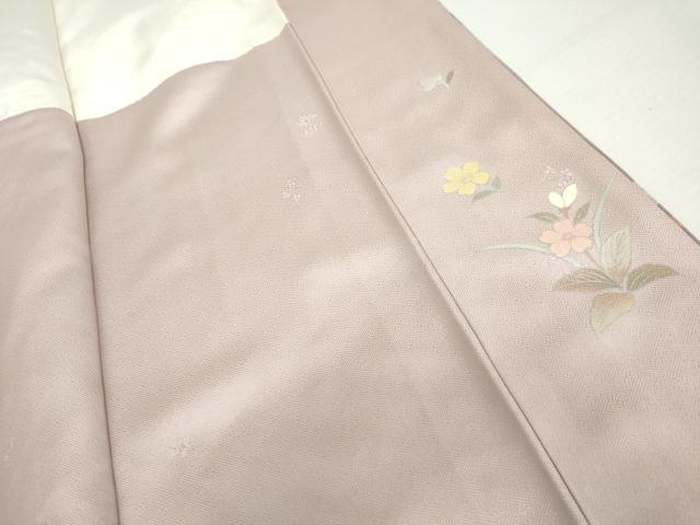 平和屋着物●訪問着 駒刺繍 枝花文 暈し染め 金銀彩 ロング丈 正絹 逸品 AABK1795cs
