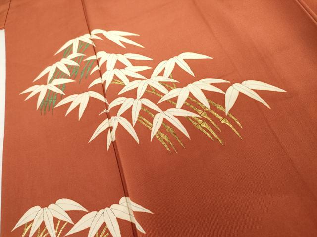 平和屋着物●訪問着 駒刺繍 笹竹文 正絹 逸品 AABK1806cs