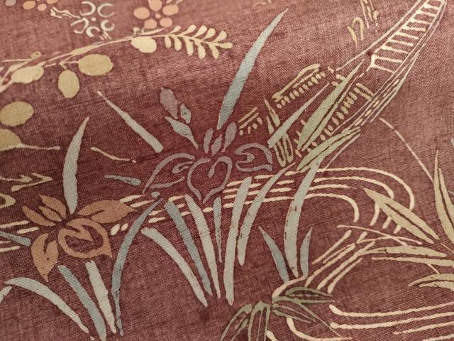 平和屋着物●訪問着 紬地 流水花松船文 正絹 逸品 未使用 AABK1808cs