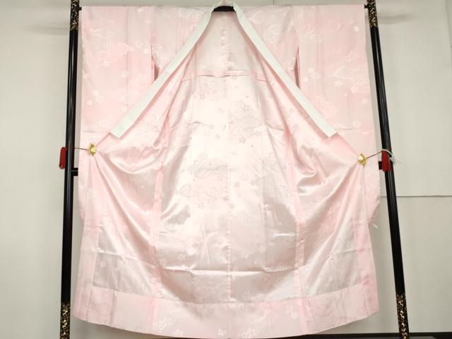 平和屋着物●振袖用長襦袢 無双仕立て 雲重ね舞桜地紋 洗える着物 AABK1809cs