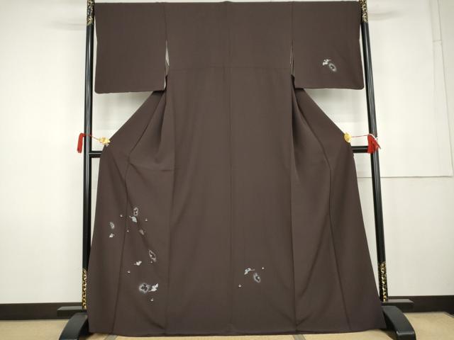 平和屋着物●訪問着 舞葉文 水玉 暈し染め 正絹 逸品 AABK1810cs