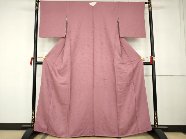 平和屋着物●上質な色無地 辻が花地紋 薄紅梅色 正絹 逸品 未使用 AABK1815cs