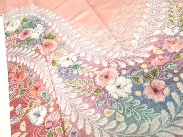 平和屋着物●伯河貞雄 振袖 辻が花 絞り 暈し染め 鈴乃屋扱い 正絹 逸品 AABK1818cs