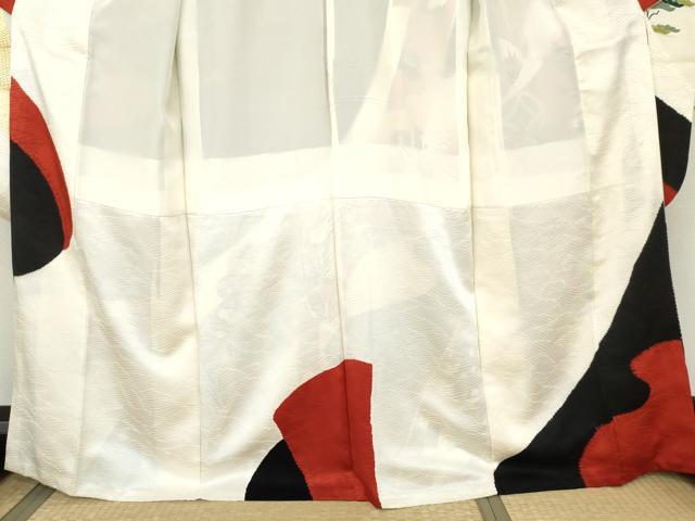 平和屋着物●豪華振袖 駒刺繍 絞り 束ね熨斗飛鶴吉祥文 金彩 高島屋扱い 正絹 逸品 AABK1821cs