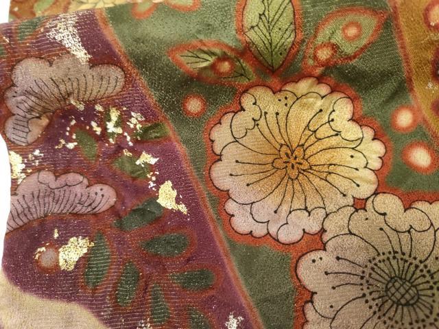 平和屋着物●豪華振袖 辻が花 絞り 金銀彩 金通し地 正絹 逸品 AABK1823cs
