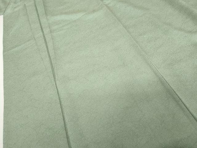 平和屋着物●上質な色無地 一休染 氷割れ地紋 山葵色 正絹 逸品 AABK1825cs