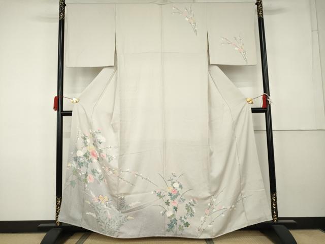平和屋着物●訪問着 友禅 鴛鴦枝花文 暈し染め 正絹 逸品 AABK1839cs