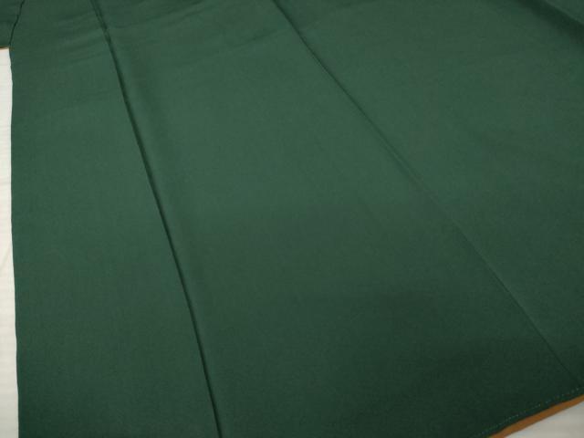 平和屋着物●上質な色無地 作家物 黒緑色 正絹 逸品 AABK1845ck