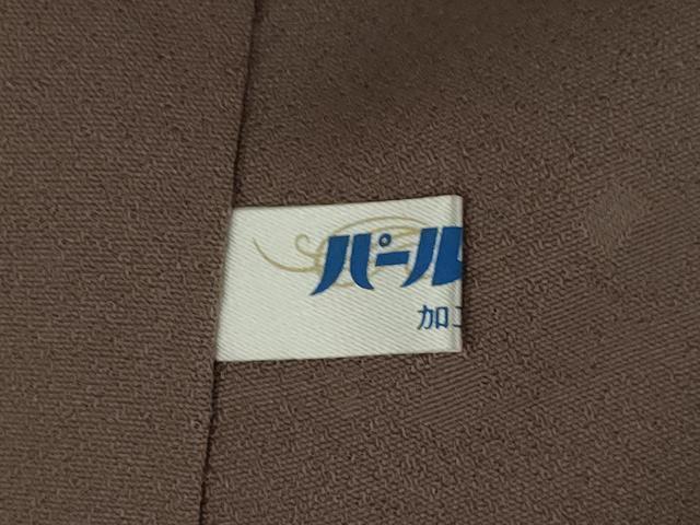 平和屋着物●上質な色無地 霞地紋 胡桃染色 正絹 逸品 未使用 AABK1847ck