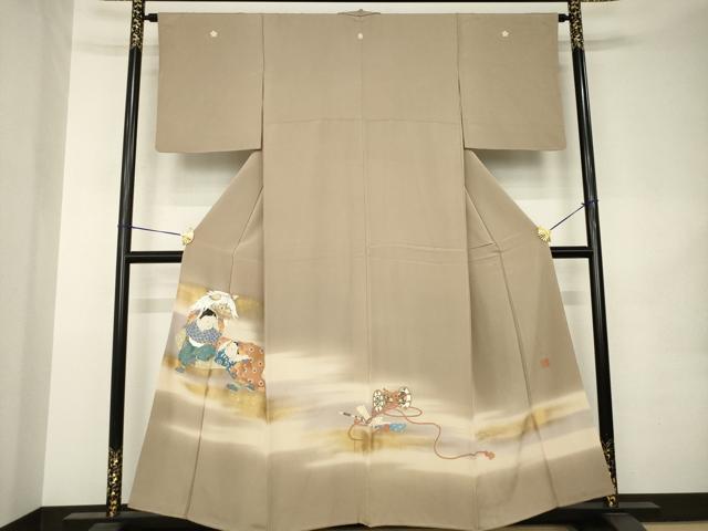 平和屋着物●京童人形絵師 高橋翠延 色留袖 二人羽織 金彩 正絹 逸品 AABK1851ck