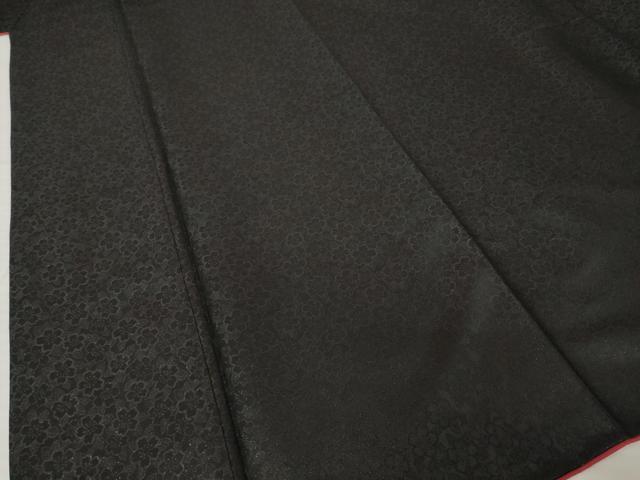 平和屋着物●小振袖 二尺袖 舞花文 黒地 金彩 銀通し地 洗える着物 AABK1852ck