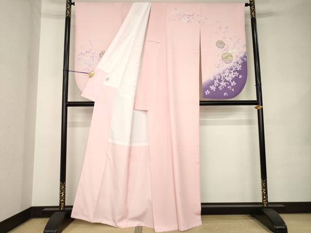 平和屋着物●小振袖 二尺袖 雪輪兎文 暈し染め 洗える着物 AABK1853ck