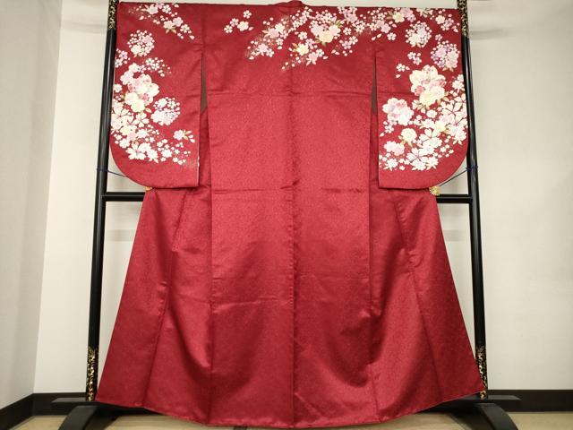 平和屋着物●小振袖 二尺袖 舞桜 金彩 洗える着物 AABK1862ck