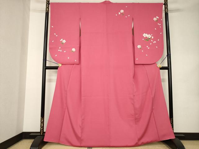平和屋着物●小振袖 二尺袖 舞桜 洗える着物 AABK1863ck