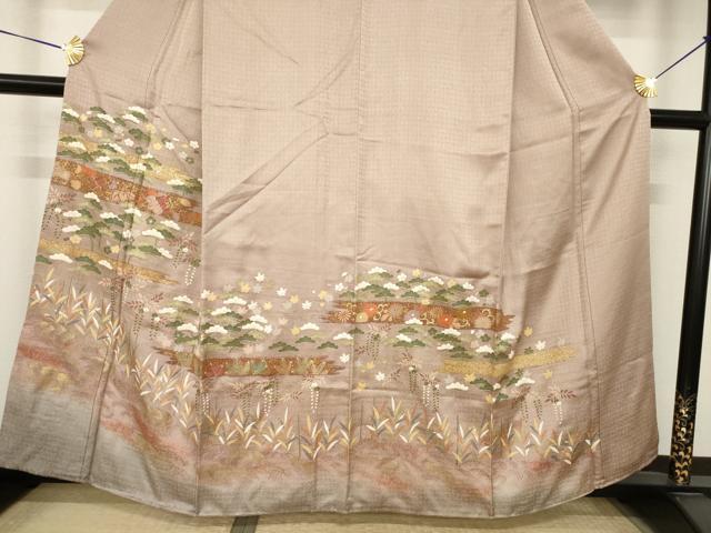 平和屋着物●豪華色留袖 駒刺繍 吉祥文 正絹 逸品 AABK1864ck