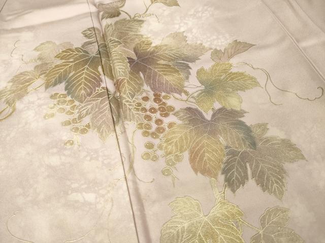 平和屋着物●金彩友禅 卓越技能者・名工・和田光正 訪問着 葡萄蔦草文 金銀彩 正絹 逸品 AABK1865ck