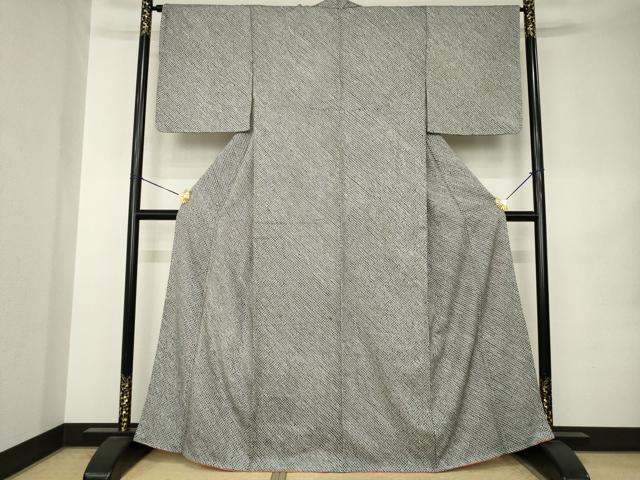 平和屋着物●上質な小紋 総絞り 黒地 正絹 逸品 AABK1871ck