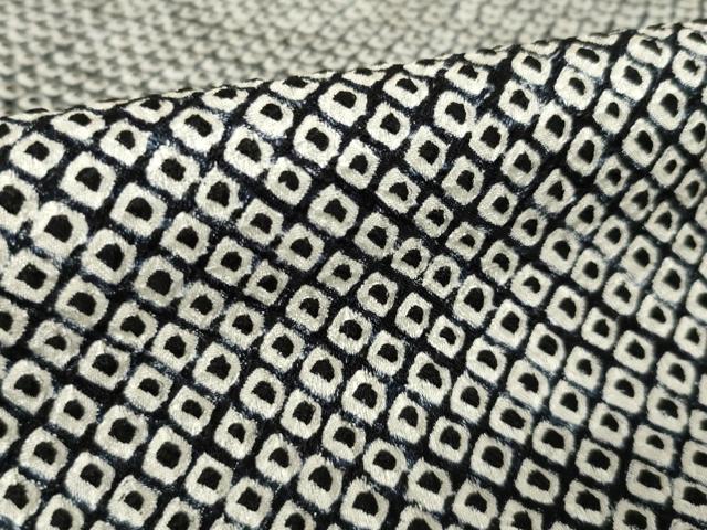 平和屋着物●上質な小紋 総絞り 黒地 正絹 逸品 AABK1871ck